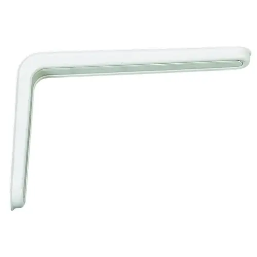 Slim-Line Shelf L-Bracket, 12 in L, 7-3/4 in H, Steel White