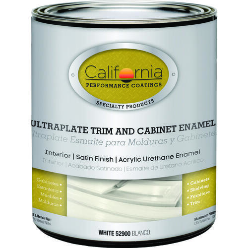 Cabinet and Trim Enamel, Satin, White, 1 qt Can