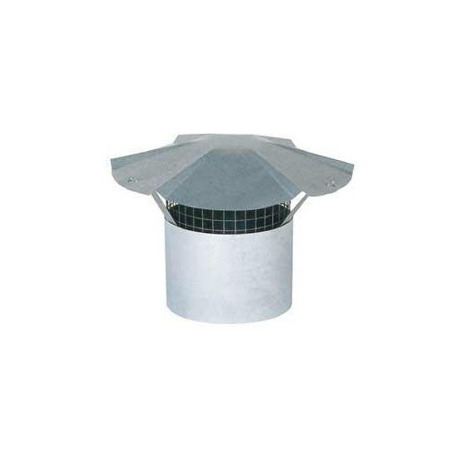 Rain Cap with Arrestor, 5 in Dia, Galvanized Steel