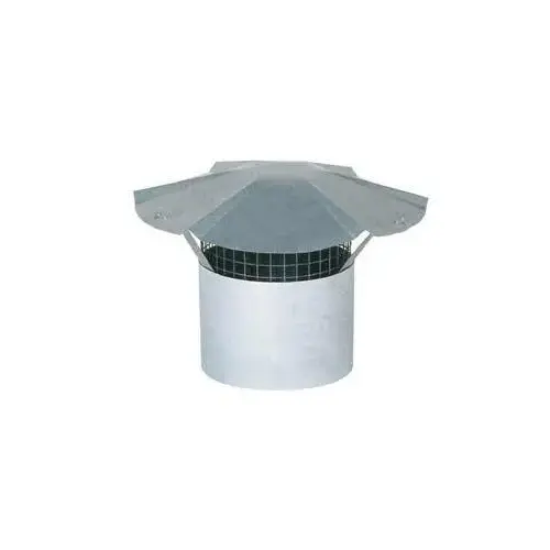 Rain Cap with Arrestor, 6 in Dia, Galvanized Steel