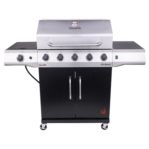 Gas Grill with Chef's Tray, Liquid Propane, 2 ft 4 in W Cooking Surface, Steel