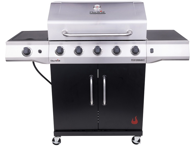 Char-Broil 463458021 Gas Grill with Chef's Tray, Liquid Propane, 2 ft 4 in W Cooking Surface, Steel Black/Silver