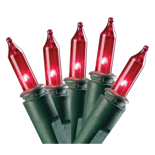 C10Y082C Light Set, Christmas, 120 V, 40.8 W, 100-Lamp, Red Lamp, 1000 hr Average Life - pack of 12