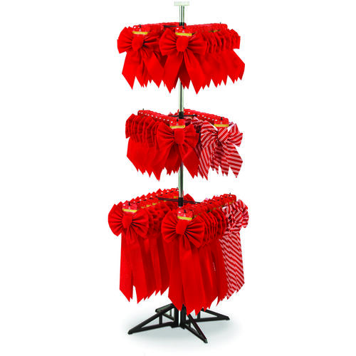 HOLIDAY TRIMS INC. 7428/7439 Bow Assortment with Rack, Red Velvet