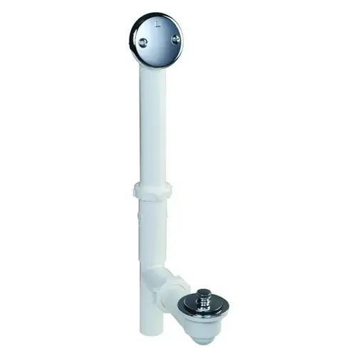 Roller Ball Bath Drain Assembly, Plastic, White, For: All Standard Size Tubs