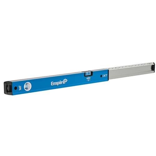 True Blue eXT Series Extendable Box Level, 48 in L, 2-Vial, Aluminum, Blue