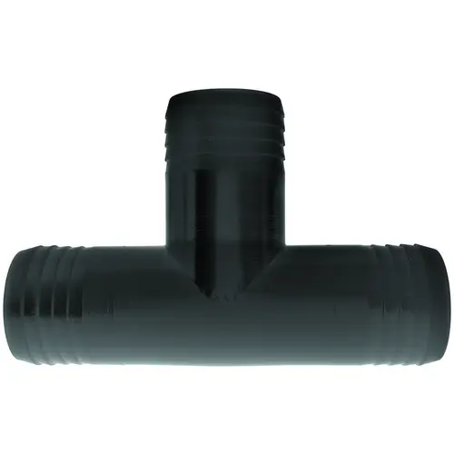 T114P Hose Adapter Tee, Polypropylene, Black