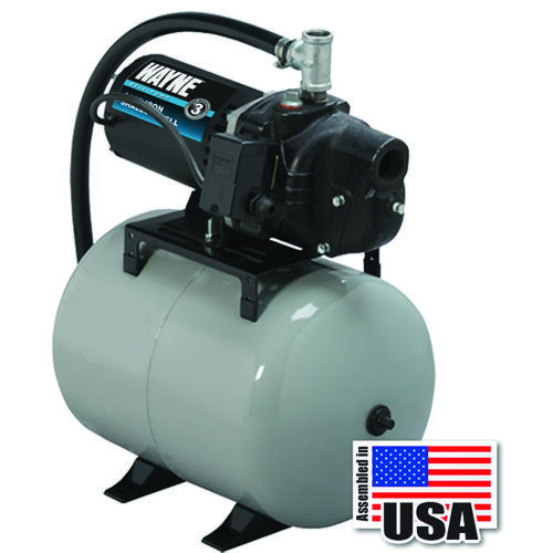 Wayne SWS50-8.5FX Jet Pump, 120/240 V, 0.5 hp, 1-1/4 in Suction, 3/4 in Discharge Connection, 25 ft Max Head, 420 gph