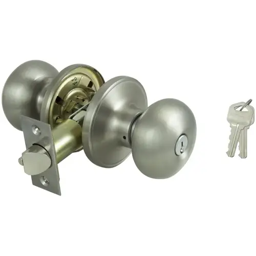 Entry Knob Lockset, Series TF, Satin - pack of 12