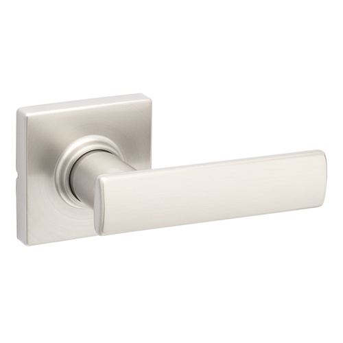 Breton Square Rose Elements Series Passage Lever, Zinc, Satin Nickel, 2-3/8, 2-3/4 in Backset