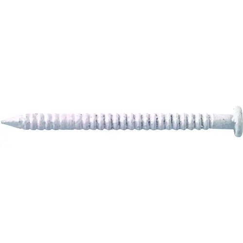 Panel Nail, 15D, 1-5/8 in L, Steel, Painted, Flat Head, Ring Shank, White, 171 lb - pack of 5