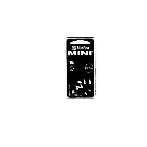 Mini Automotive Fuse, Blade, Fast Acting Fuse, 32 VAC/VDC, 10 A, 1000 A Interrupt - pack of 5