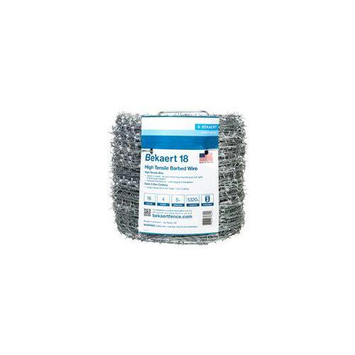 Barbed Wire, 1320 ft L, 18 Gauge, Round Barb, 5 in Points Spacing