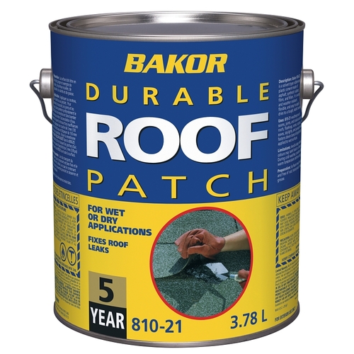 Dry/Wet Roofing Patch, Black, Liquid, 3.78 L