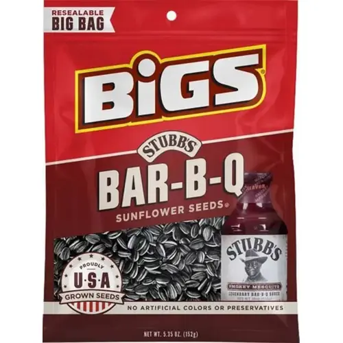 Stubb's Series Sunflower Seeds, Tangy BBQ Flavor, 5.35 oz Bag - pack of 12