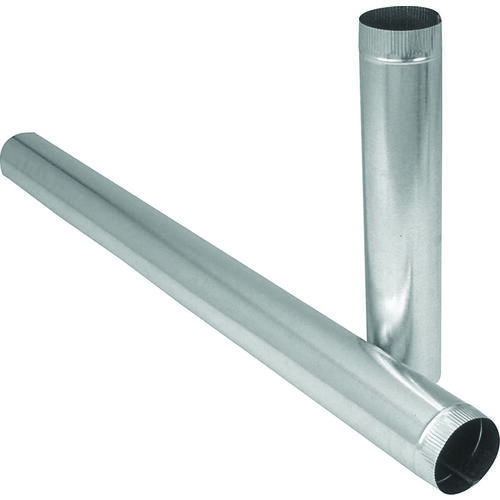 Round Pipe, 4 in Dia, 30 in L, 30 Gauge, Galvanized Steel