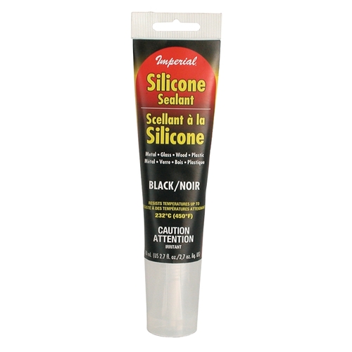 Silicone Sealant, Paste, Black, 2.7 oz Tube - pack of 12