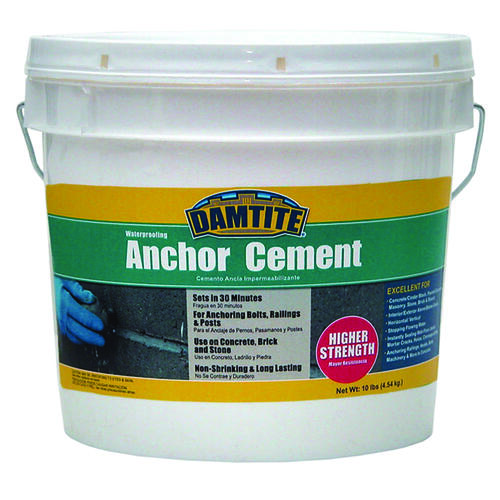 DAMTITE 08122/08121 Anchoring Cement, Powder, Gray, 48 hr Curing, 10 lb Pail