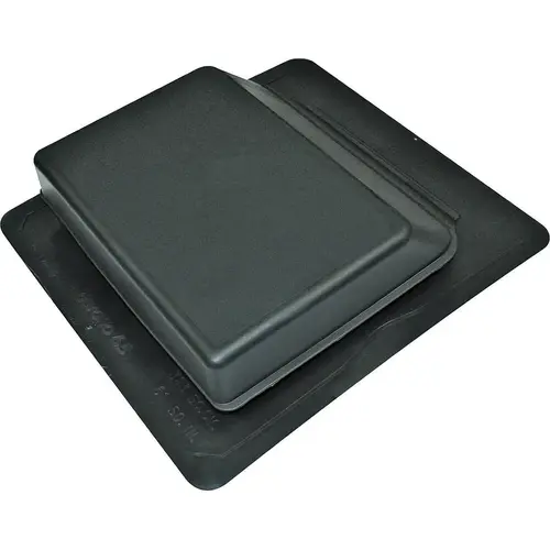 Roof Vent, 17.252 in OAW, 61 sq-in Net Free Ventilating Area, Polypropylene, Black