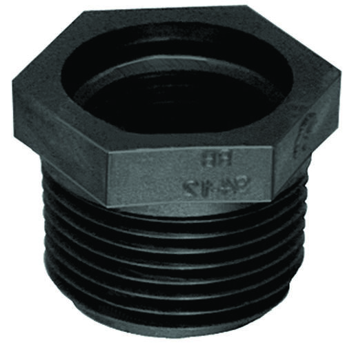 RB10-12P Reducing Pipe Bushing, 1 x 1/2 in, MPT x FPT, Black