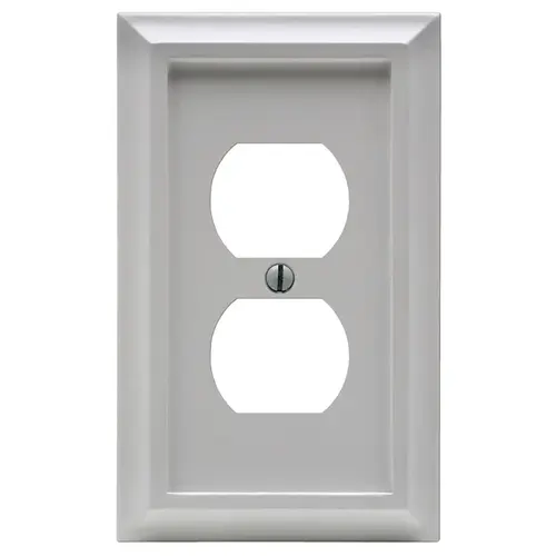 Deerfield Wallplate, 1 -Gang, Wood, White - pack of 24