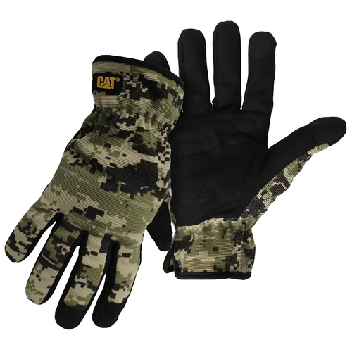 CAT CAT0122702X 0122702X Utility Gloves, Men's, 2XL, Open Cuff, Spandex, Camouflage