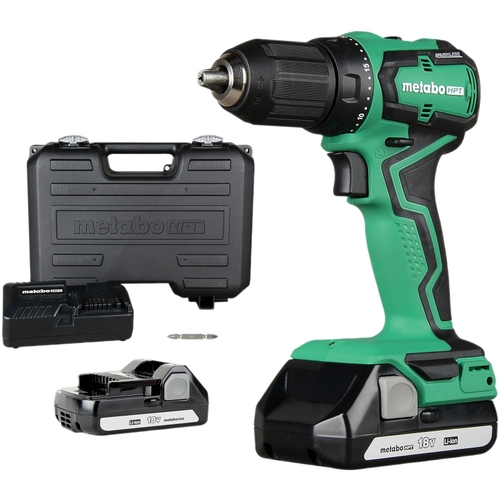 DS18DDXM Drill/Driver Kit, Battery Included, 18 V, 1.5 Ah, 1/2 in Chuck, Keyless Chuck