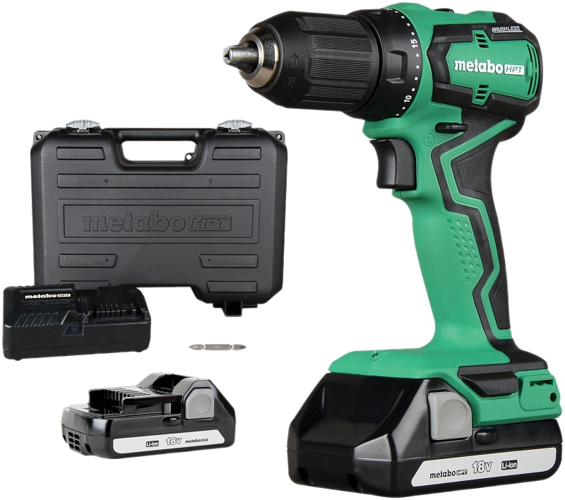 Metabo HPT DS18DDXM DS18DDXM Drill/Driver Kit, Battery Included, 18 V, 1.5 Ah, 1/2 in Chuck, Keyless Chuck