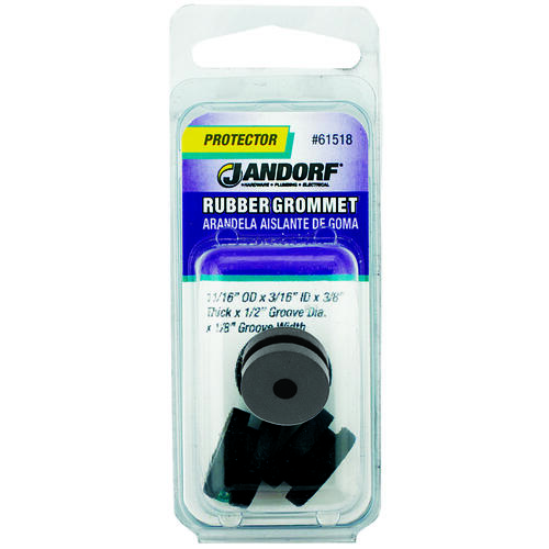 Jandorf 61518 Grommet, Rubber, Black, 3/8 in Thick Panel