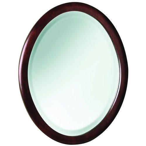 Shiloh Series Mirror, Oval, 18 in W, 22 in H, Wood Frame, Wire Mounting