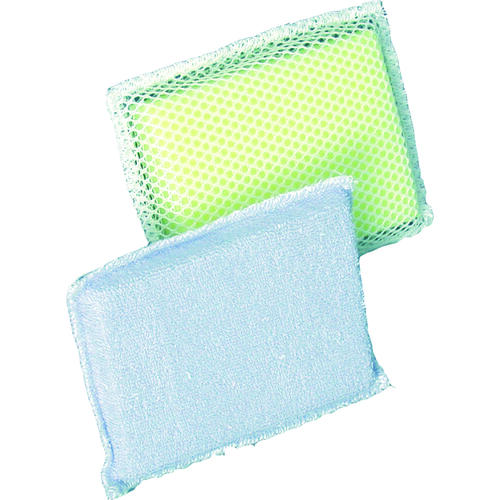 Scouring Sponge, 6-1/4 in L, 4 in W, 3/4 in Thick, Terry Cloth