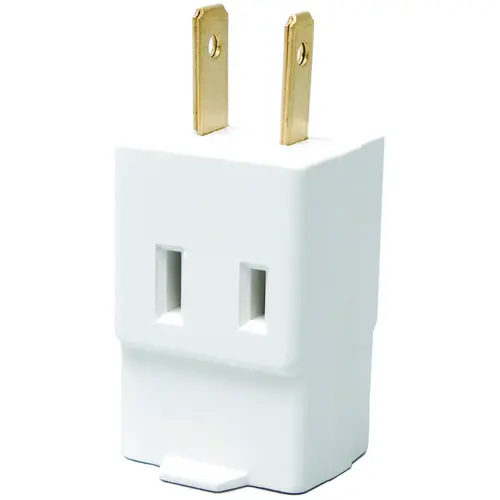 Outlet Tap, 2 -Pole, 15 A, 125 V, 3 -Outlet, NEMA: NEMA 1-15R, White