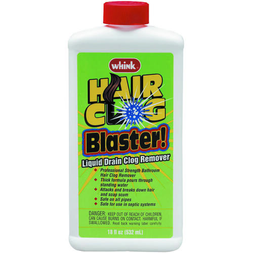 Hair Clog Blaster, Liquid, Clear, Bleach, 18 oz Bottle - pack of 6