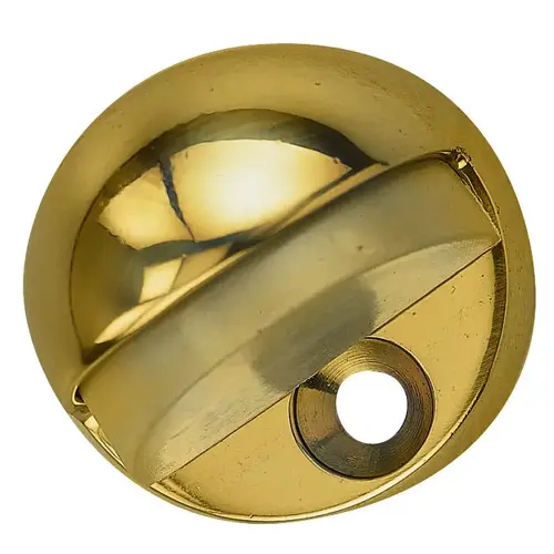 Door Stop, 1-3/4 in Dia Base, 1-3/4 in Dia Base x 1-5/64 in H Projection, Brass