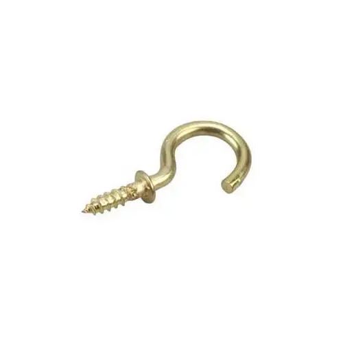 Cup Hook, 12 mm Opening, 33 mm L, Metal White