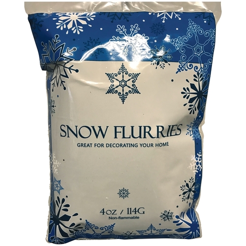 Christmas Specialty Decoration, Snow Flurry, Bagged Snowflakes, Polyester, White - pack of 36