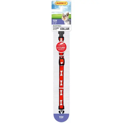 Ruffin It 7N39901 39901 Adjustable Dog Collar, 8 to 12 in L Collar, 3/8 in W Collar, Jacquard/Nylon