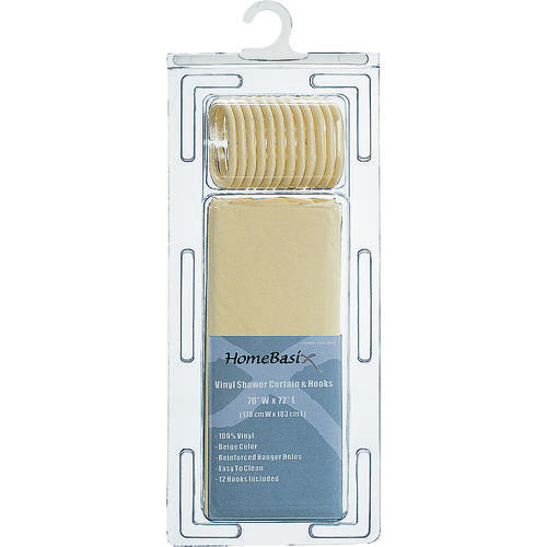 Simple Spaces SD626BG3L Shower Curtain, PVC/Vinyl, Beige, Beige