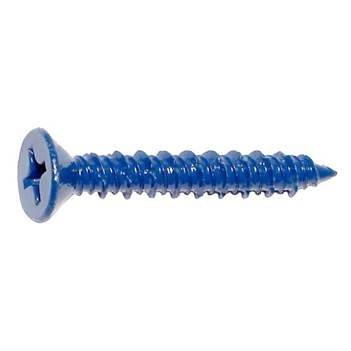 09280 Screw, 1/4 in Thread, 1-3/4 in L, Flat Head, Phillips Drive, Blue Ruspert, 100 PK - pack of 100