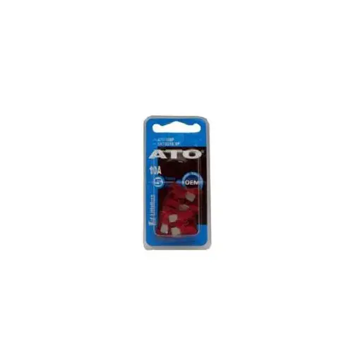 Automotive Fuse, Blade, Fast Acting Fuse, ATO, 32 VAC/VDC, 10 A, 1000 A Interrupt Red - pack of 5