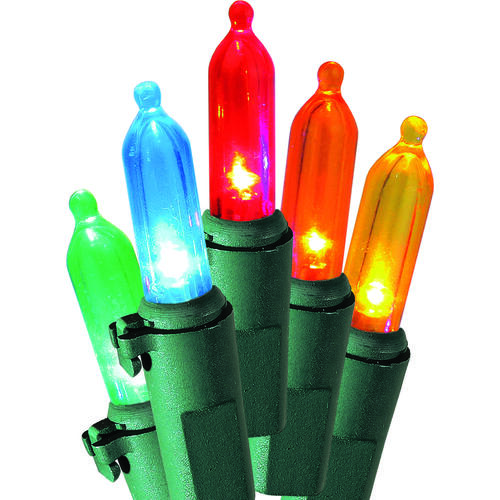 V40832-49 Light Set, Christmas, 120 V, 2.4 W, 50-Lamp, LED Lamp, Blue/Green/Orange/Red/Yellow Lamp - pack of 12