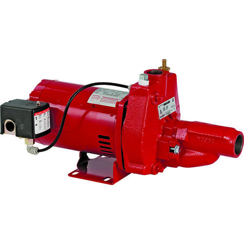 Red Lion 602137 Jet Pump with Injector, 17.6 A, 115/230 V, 0.75 hp, 1-1/4 in Suction, 1 in Discharge Connection, Iron