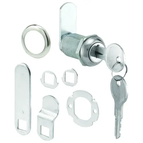 Drawer and Cabinet Lock, Keyed Lock, Y11 Yale Keyway, Stainless Steel, Chrome