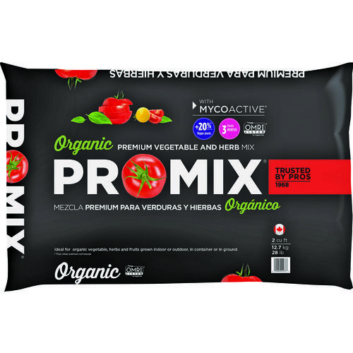 PRO-MIX 1020051RG Vegetable and Herb Mix with MycoActive, 2 cu-ft Coverage Area