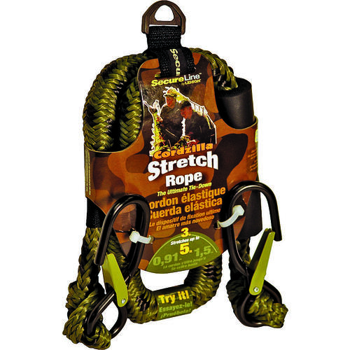Stretch Rope, 8 mm Dia, 3 ft L, Polypropylene, Camouflage