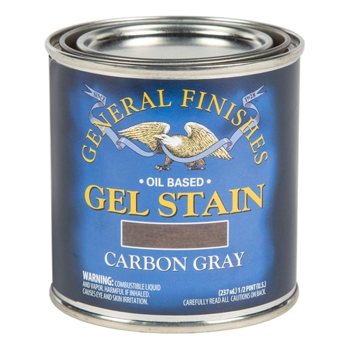 GENERAL FINISHES CHP Gel Stain, Carbon Gray, Liquid, 1/2 pt, Can