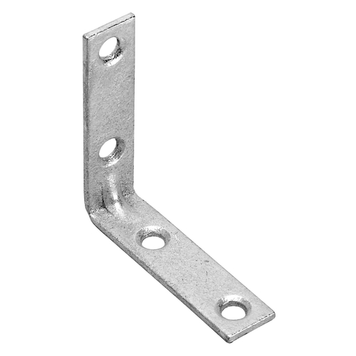 Corner Brace, 5/8 in W, 2-1/2 in H, Steel, Galvanized, 2.6 mm Thick Material