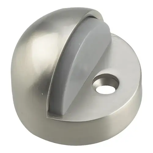 High-Profile Dome Stop, 1-25/32 in Dia Base, Metal, Brushed Nickel