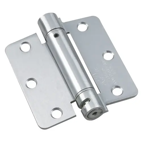 Spring Hinge, 44.5 mm W Frame Leaf, 88.8 mm H Frame Leaf, 2.7 mm Thick Frame Leaf, Steel, Chrome, 30 lb