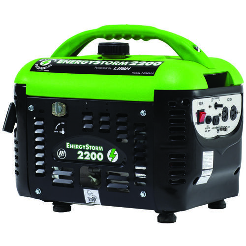 LIFAN ES2200SC Portable Generator, 17 A, 120 V, 2200 W Output, Octane Gas, 1 gal Tank, 6 hr Run Time